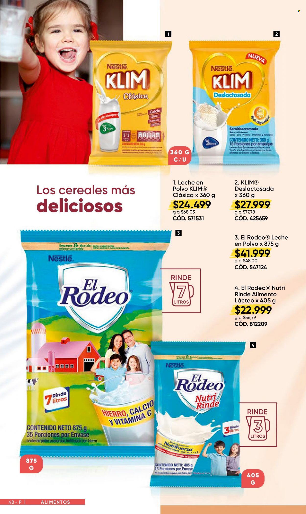 thumbnail - Folleto actual Azzorti - Ventas - Nestlé, leche en polvo, Rodeo, suplemento alimenticio. Página 48.