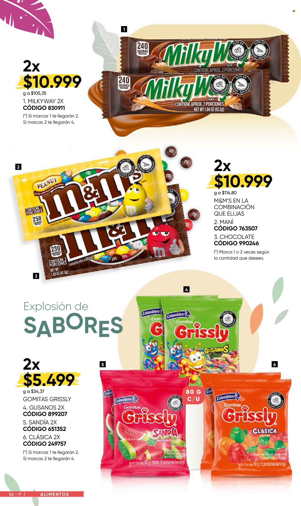 thumbnail - Folleto actual Azzorti - Ventas - M&M's, gomitas, Milky Way, grageas de chocolate. Página 56.