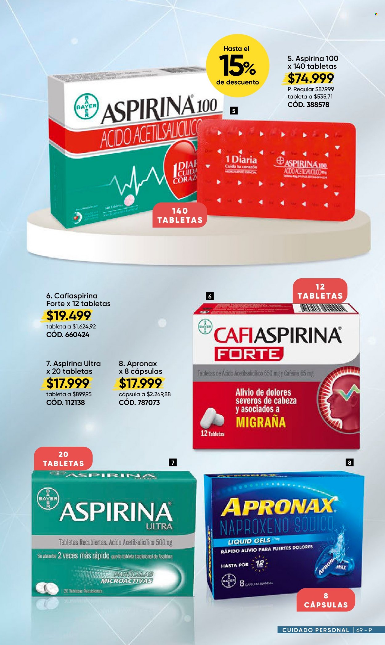 thumbnail - Folleto actual Azzorti - Ventas - Aspirina, Cafiaspirina. Página 69.