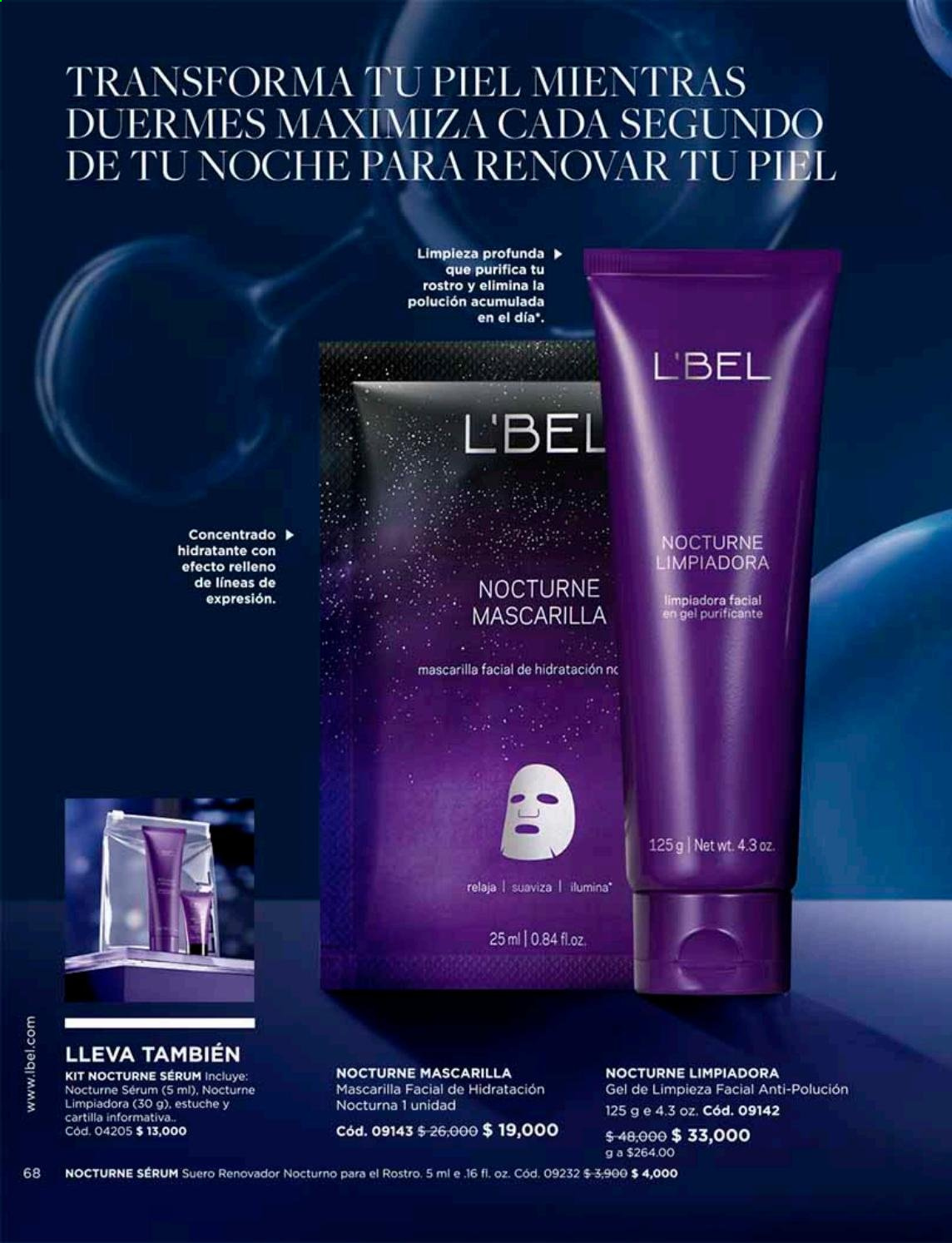 thumbnail - Folleto actual L'Bel - Ventas - serum, limpiadora facial. Página 68.