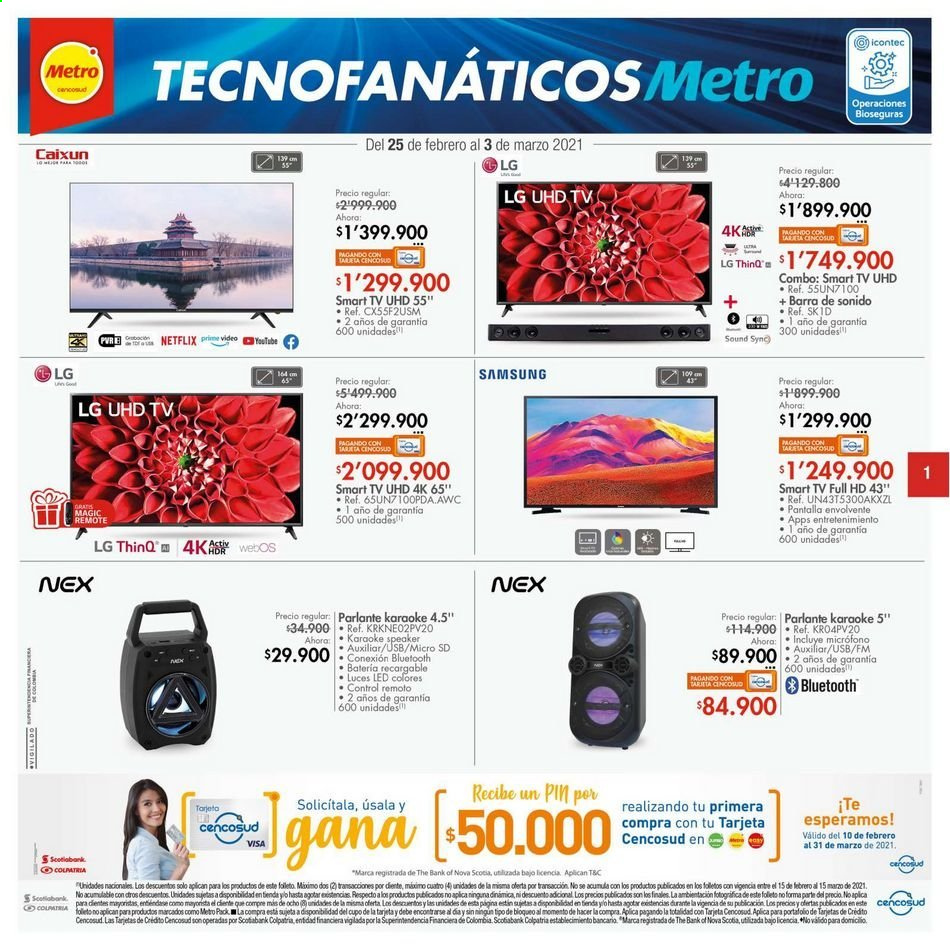 thumbnail - Folleto actual Metro - 25.2.2021 - 3.3.2021 - Ventas - LG, Samsung. Página 1.