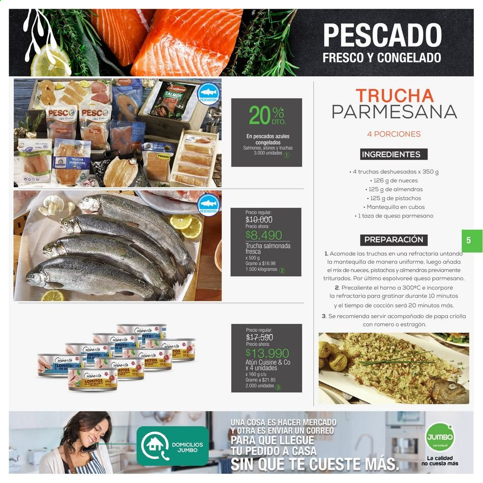 thumbnail - Folleto actual Jumbo - 4.3.2021 - 7.3.2021 - Ventas - papa, atún, salmón, pescado, queso, parmesano, pistacho. Página 5.