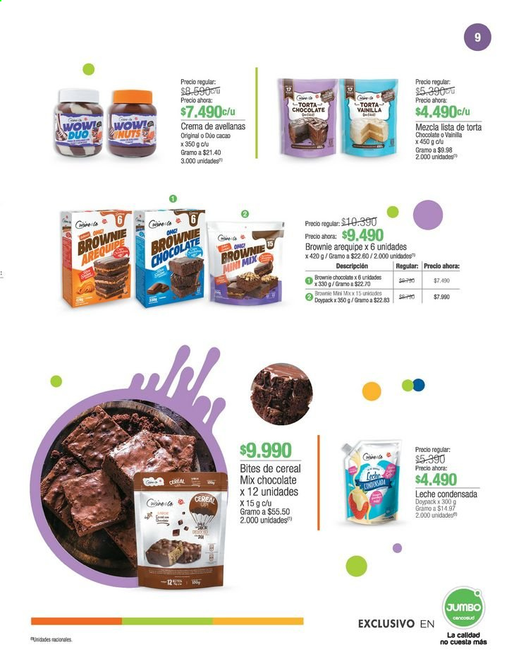 thumbnail - Folleto actual Jumbo - 15.4.2021 - 2.5.2021 - Ventas - brownie, torta, leche, cacao, crema de avellanas. Página 9.