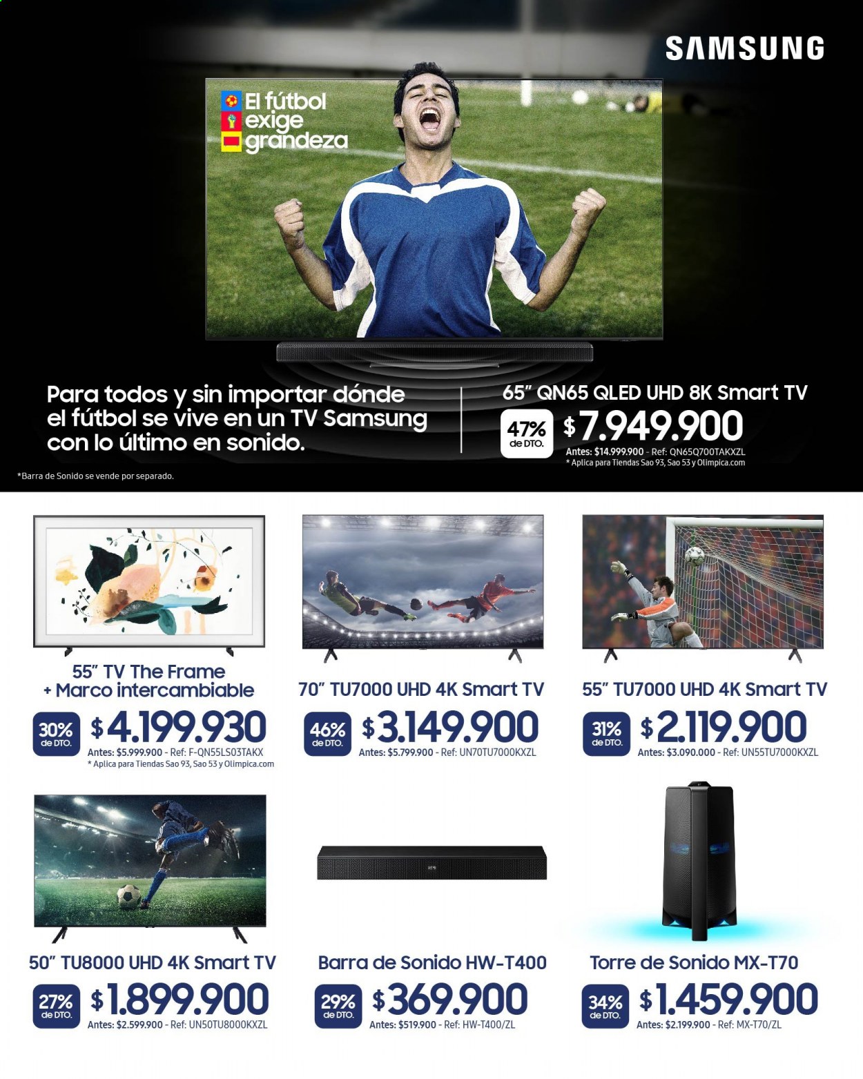 thumbnail - Folleto actual Olimpica - 2.6.2021 - 21.6.2021 - Ventas - Samsung, Smart TV, televisor, barra de sonido. Página 2.