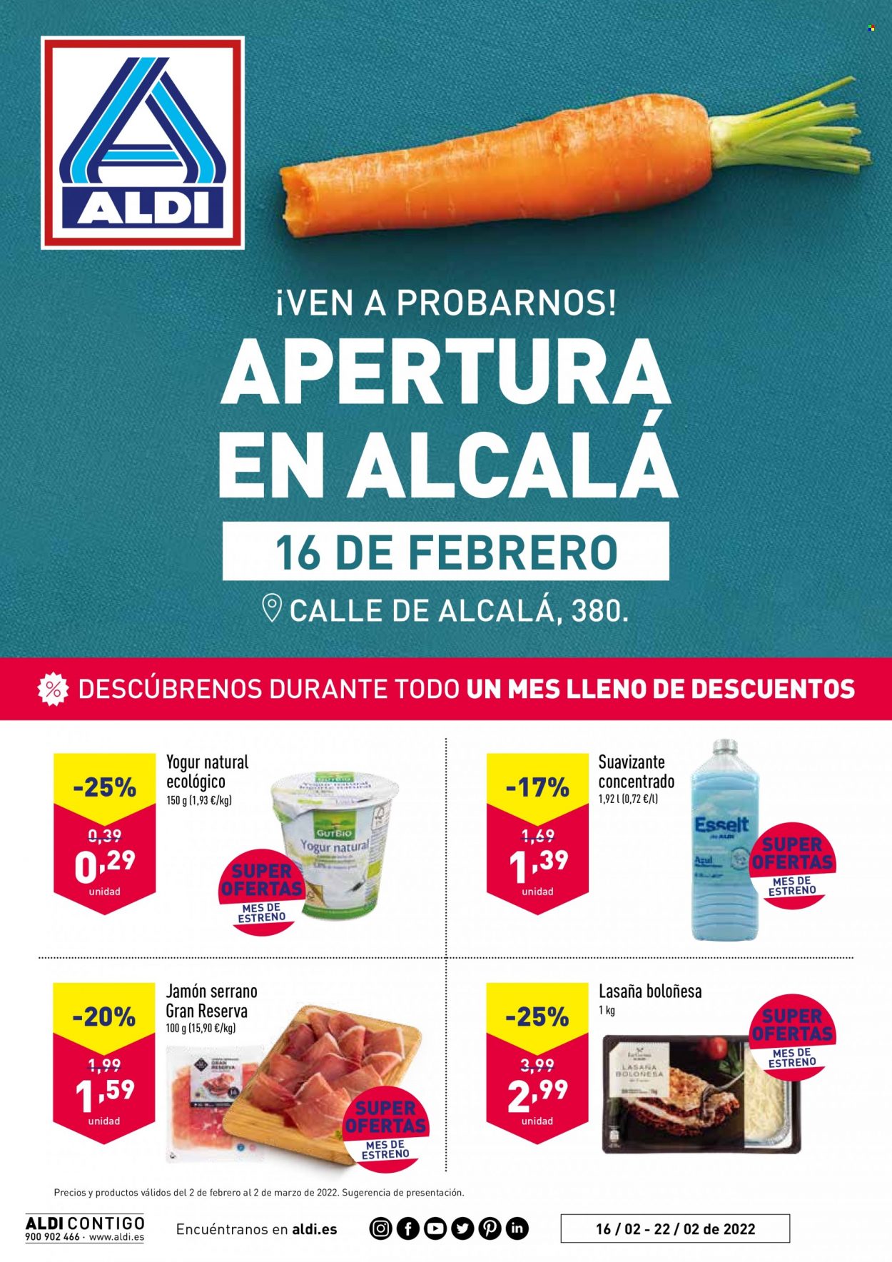 Folleto Aldi - 16/02/22 - 22/02/22. Página 1