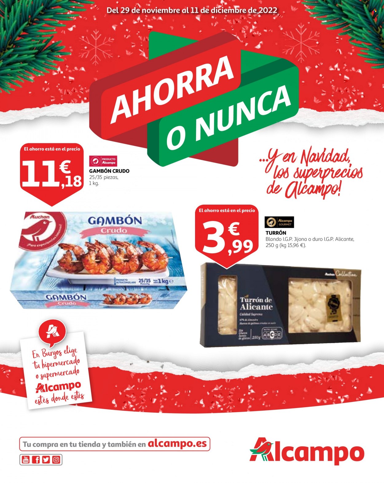 Folleto Alcampo - 29/11/22 - 11/12/22. Página 1