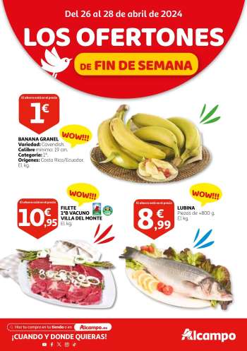 Folleto actual Alcampo - 26/04/24 - 28/04/24.
