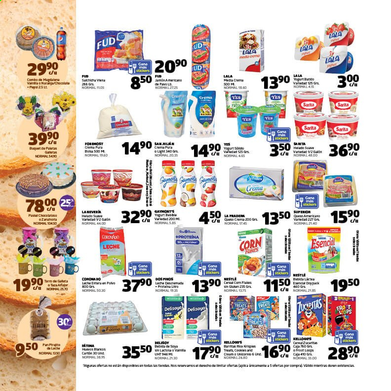 thumbnail - Folleto actual Supermercados La Torre - 6.5.2021 - 12.5.2021 - Ventas - Corona, pan, queso, yogur, huevo, galletas, Nestlé, bebida, Pepsi, bolso, sin lactosa. Página 3.