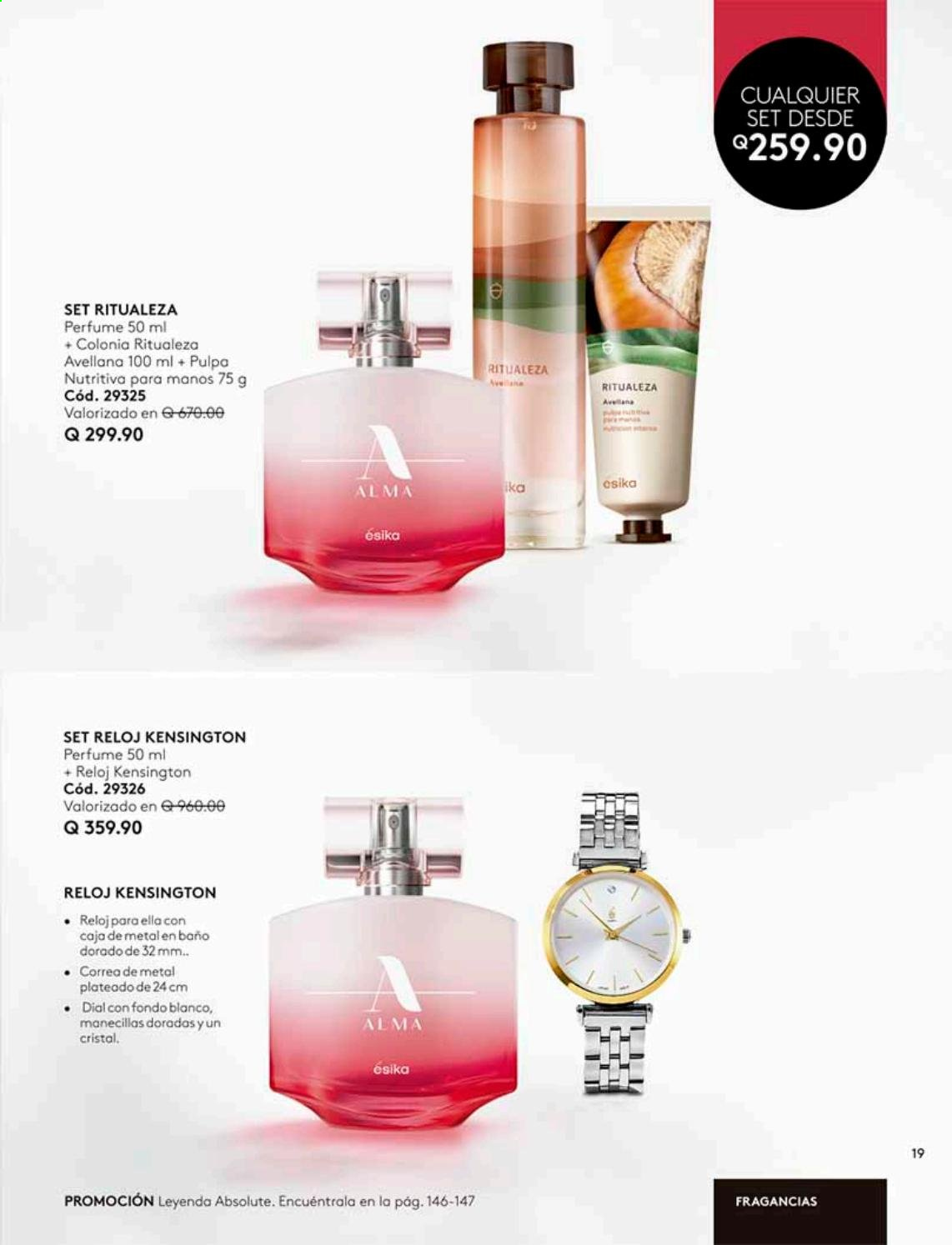 thumbnail - Folleto actual Ésika - Ventas - perfume, reloj. Página 19.