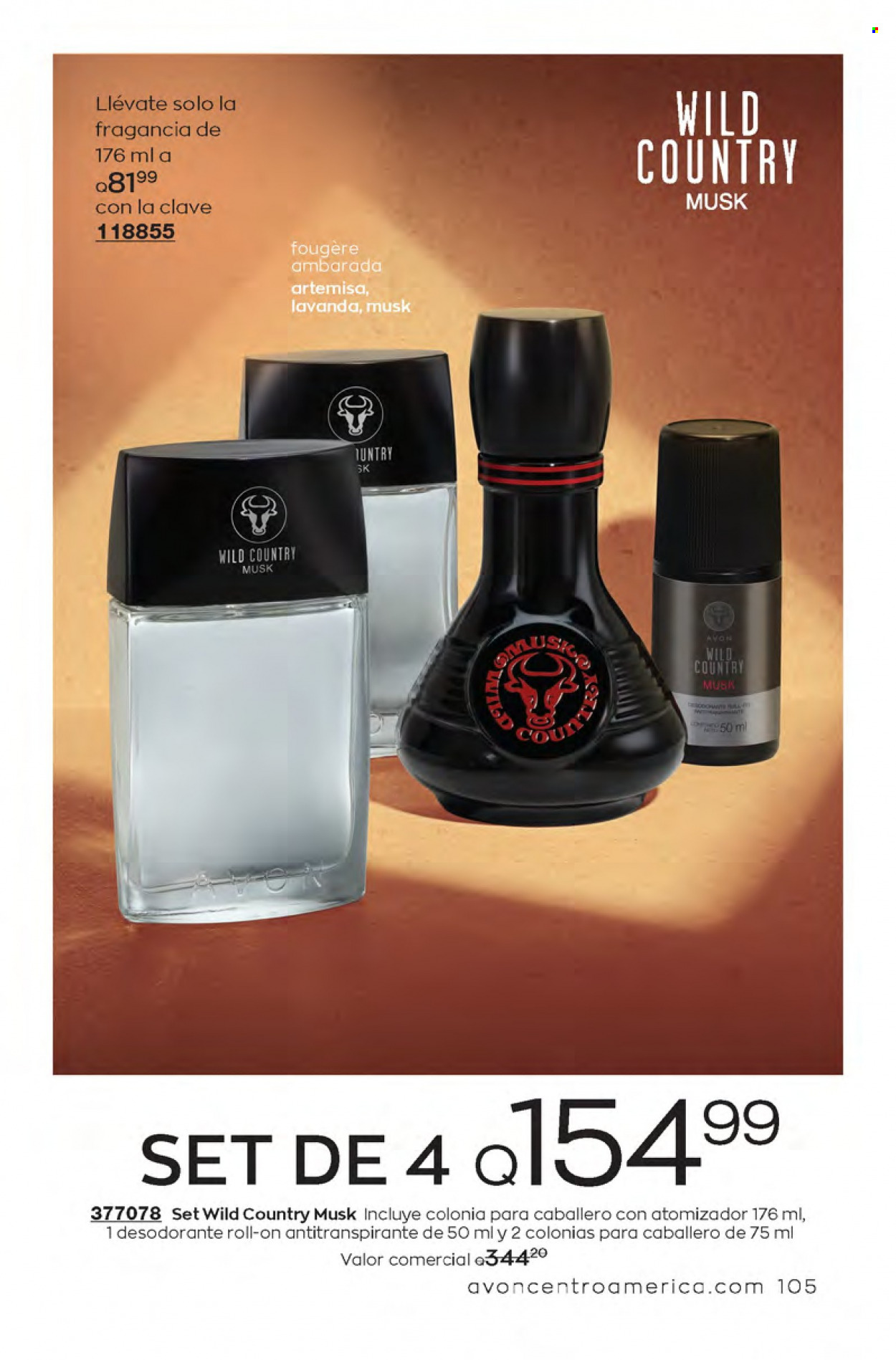 thumbnail - Folleto actual Avon - Ventas - desodorante de bola, desodorante, antitranspirante. Página 105.