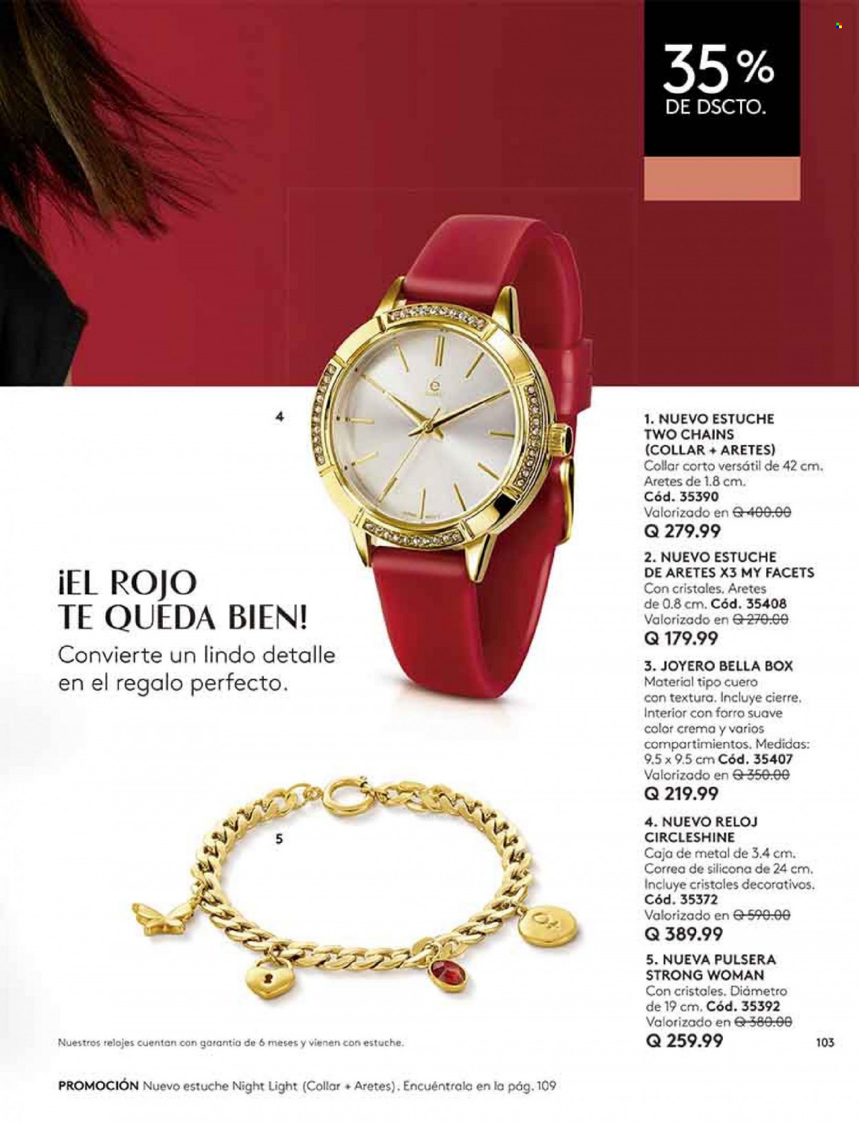 thumbnail - Folleto actual Ésika - Ventas - crema, collar, pulsera, aretes, reloj. Página 103.
