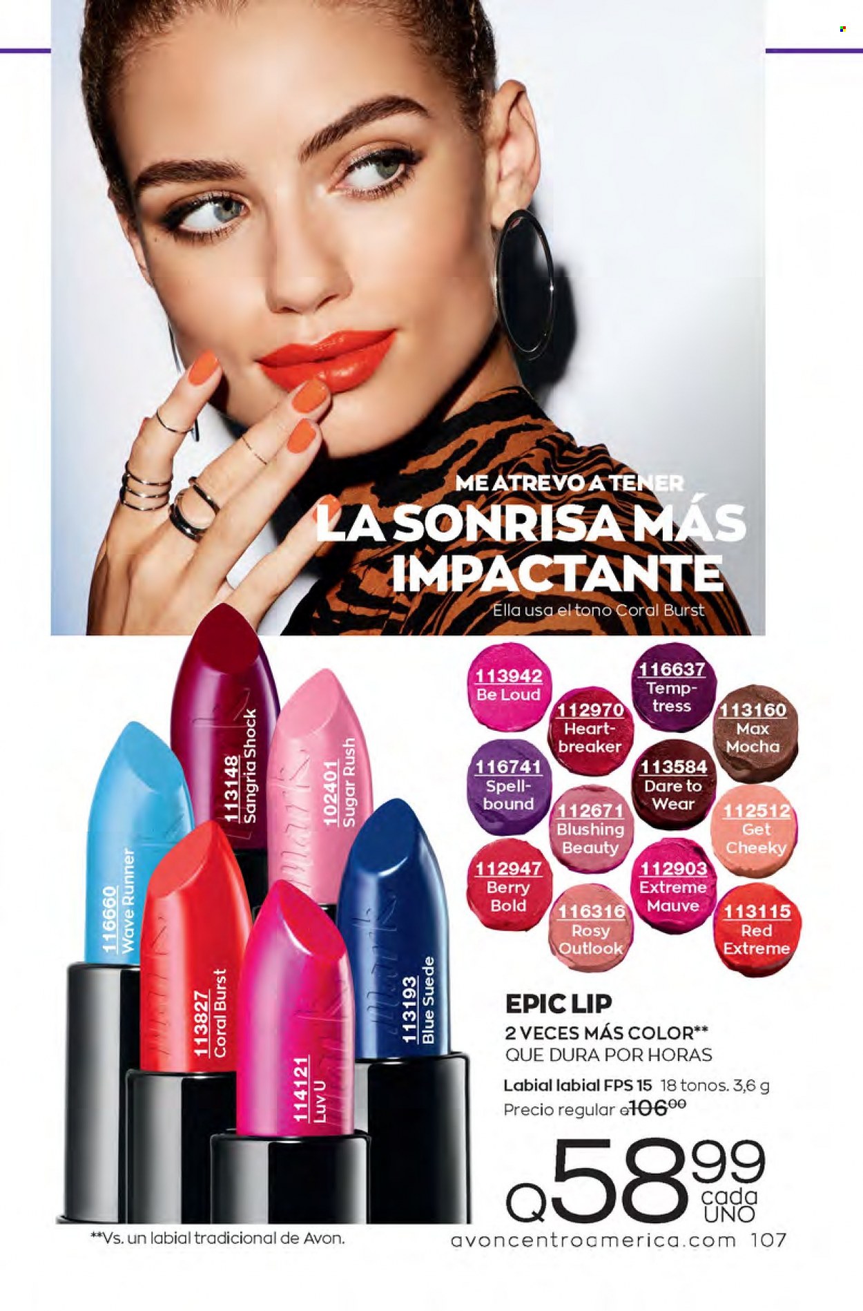 Catálogo Avon. Página 107