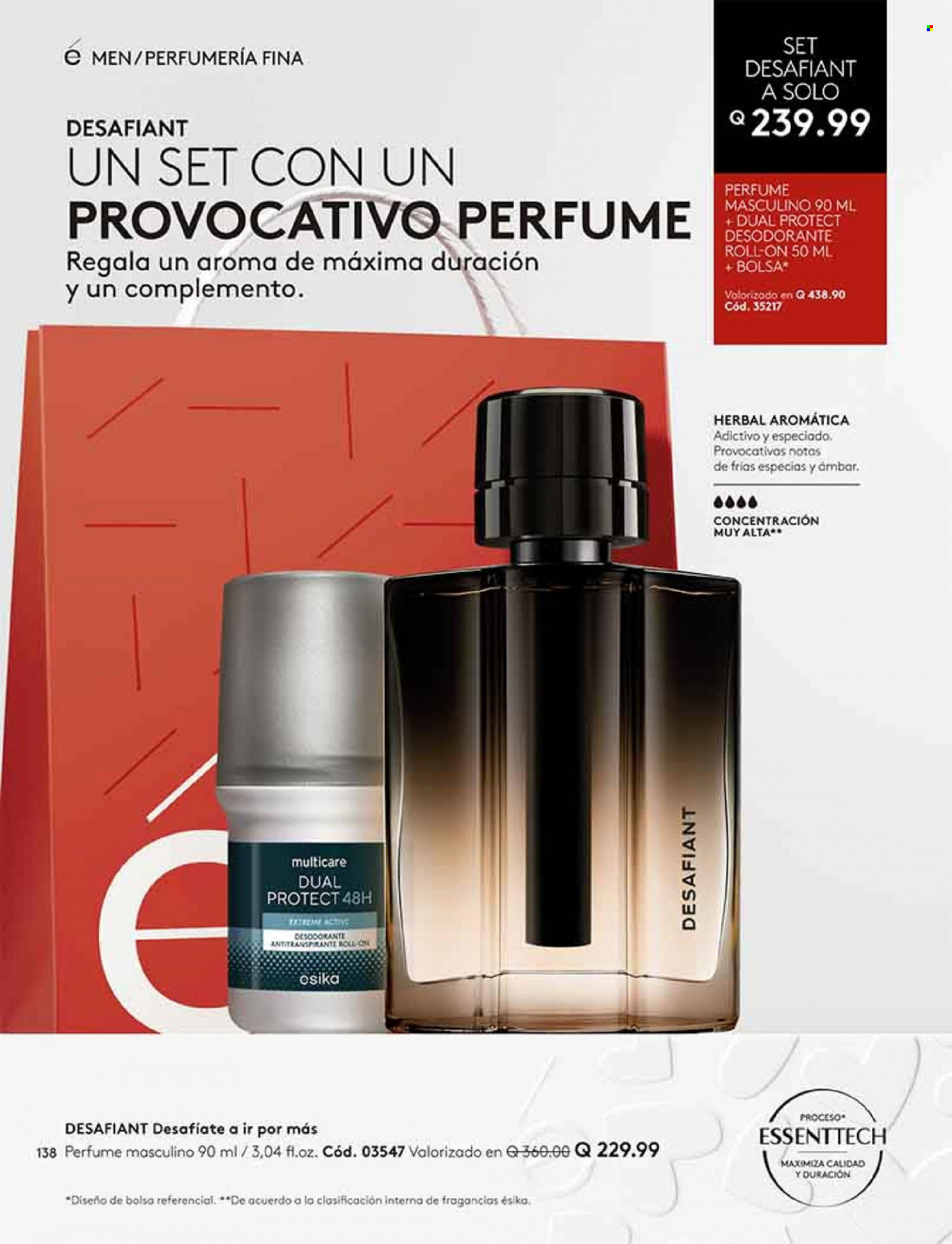 thumbnail - Folleto actual Ésika - Ventas - desodorante de bola, perfume, desodorante, antitranspirante. Página 138.
