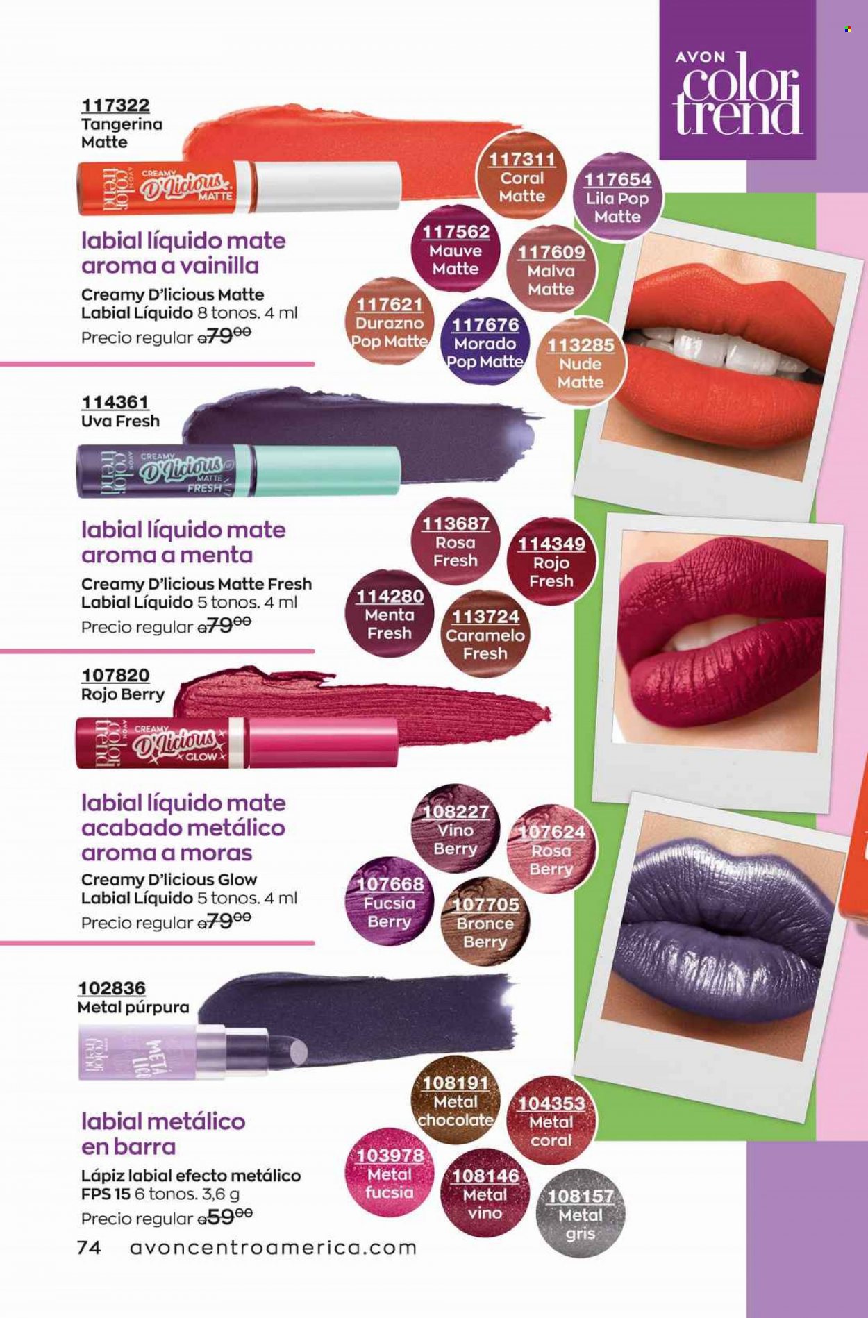 Catálogo Avon. Página 74
