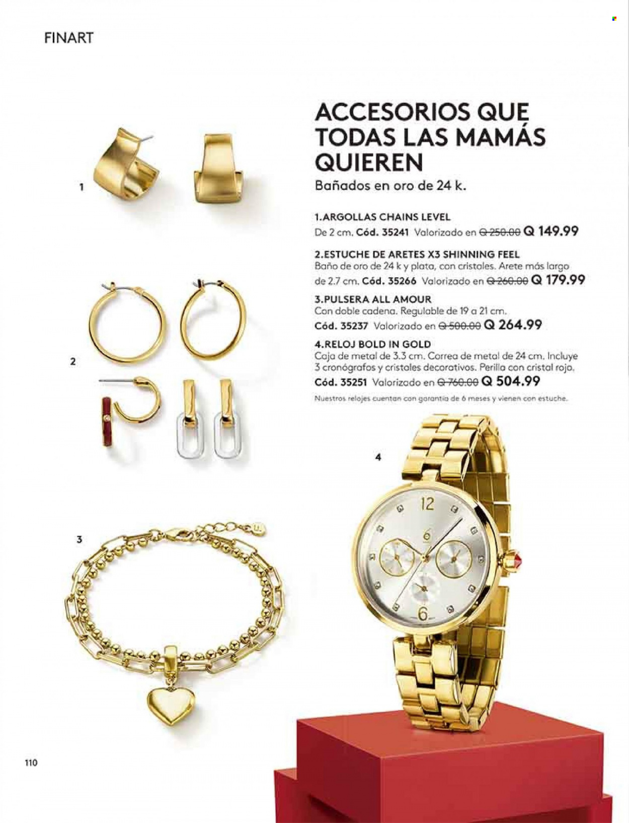 thumbnail - Folleto actual Ésika - Ventas - cadena, pulsera, aretes, reloj. Página 110.