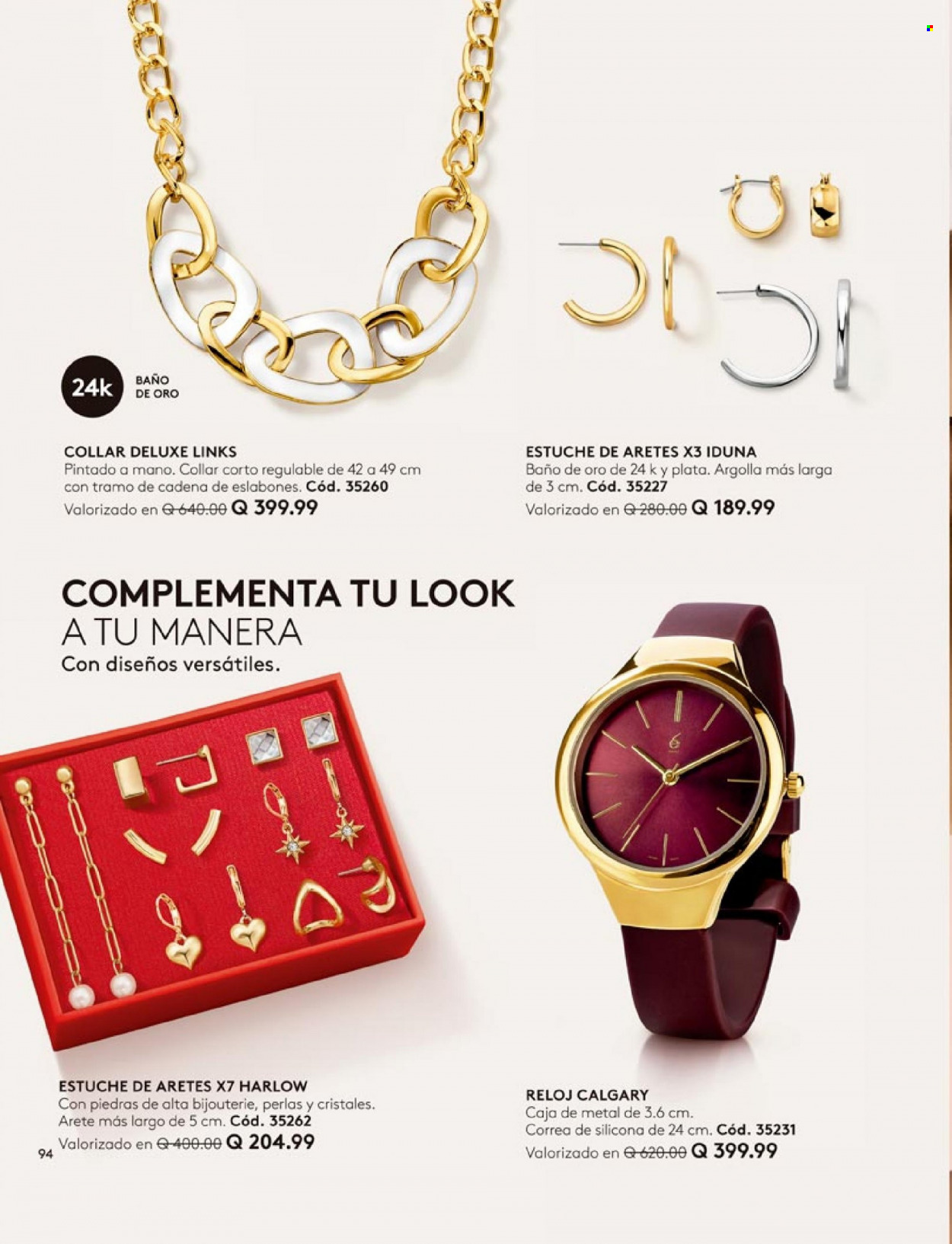 thumbnail - Folleto actual Ésika - Ventas - collar, aretes, reloj. Página 94.