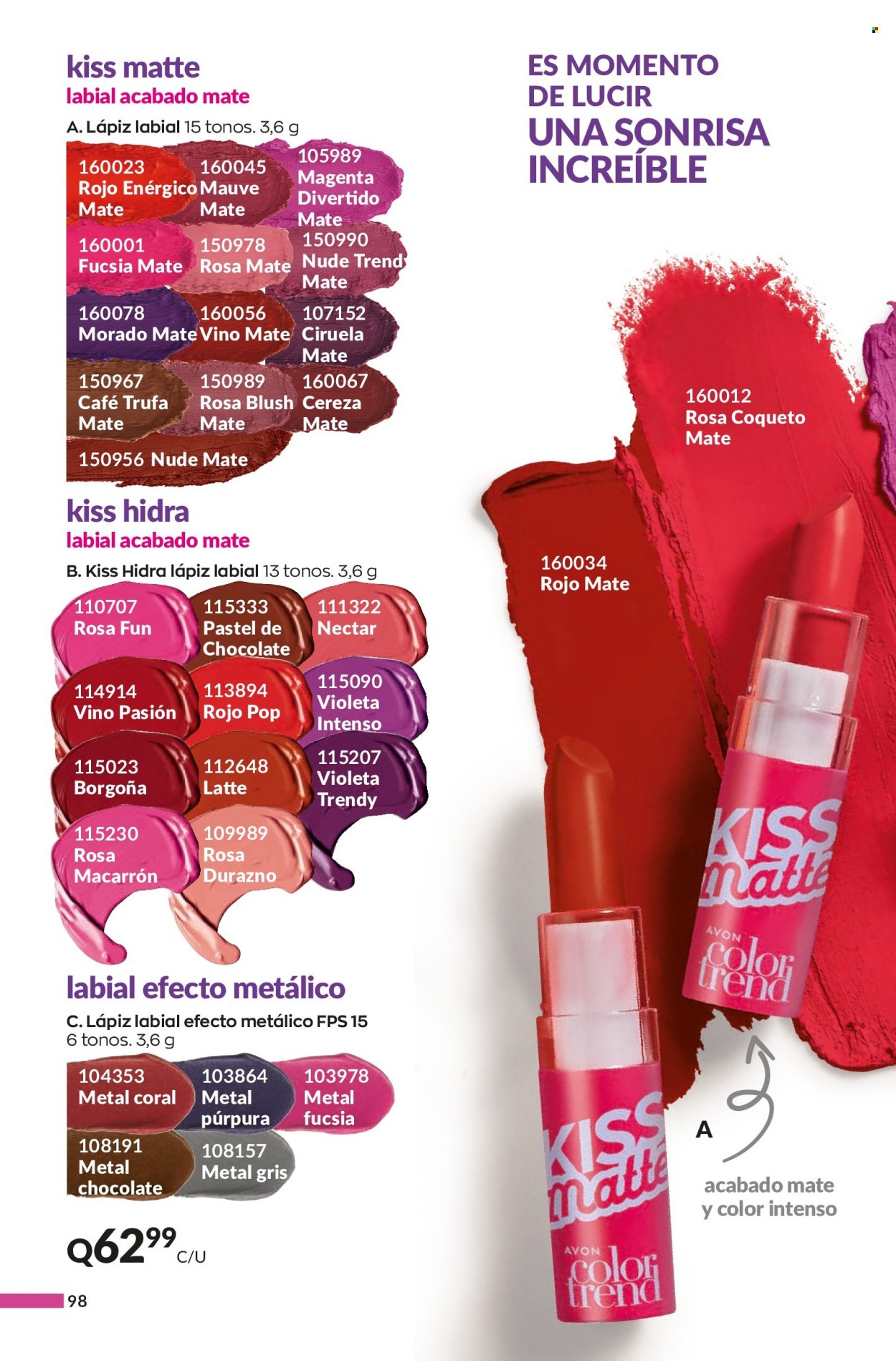 Catálogo Avon. Página 98