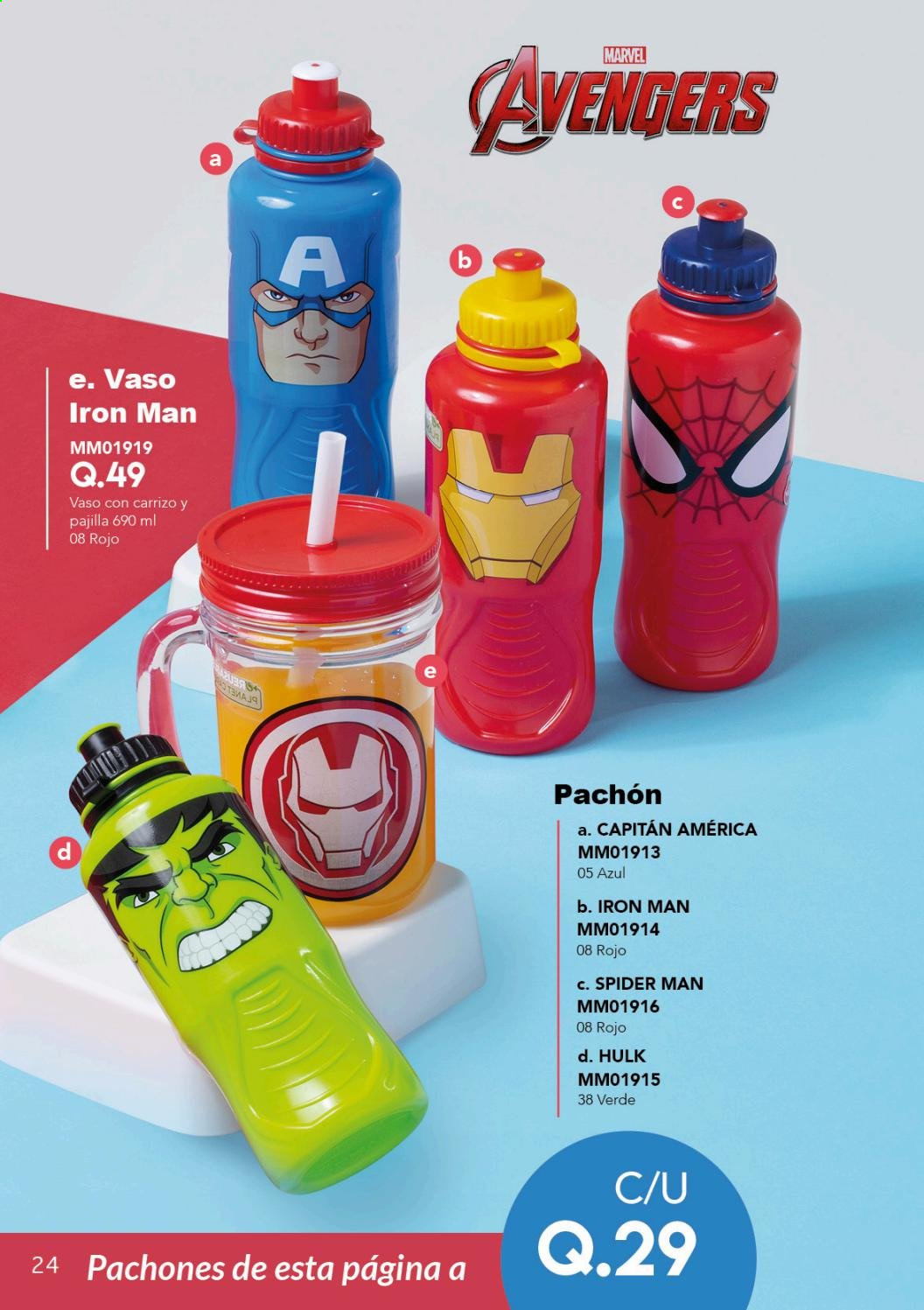 thumbnail - Folleto actual Multimodas - Ventas - Marvel, vaso, Hulk, Iron Man. Página 24.