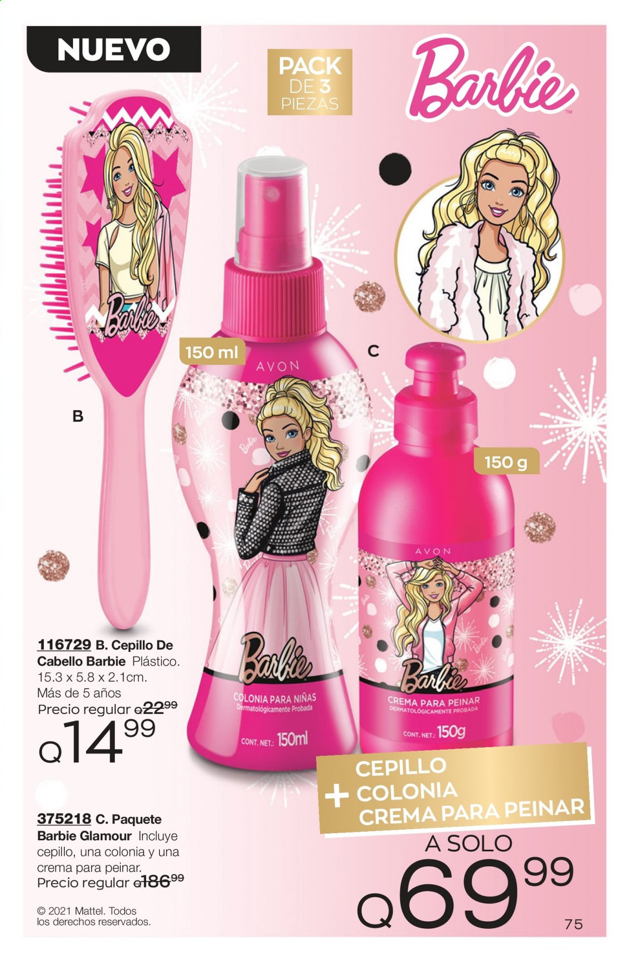 thumbnail - Folleto actual Avon - Ventas - crema para peinar, Barbie. Página 75.