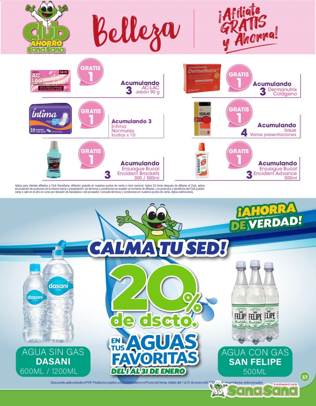 thumbnail - Folleto actual Farmacias SanaSana - 1.1.2021 - 31.1.2021 - Ventas - Colágeno. Página 57.