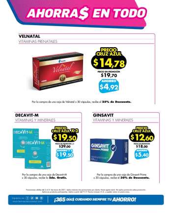 Folleto actual Farmacias Cruz Azul - 2.3.2021 - 31.3.2021.