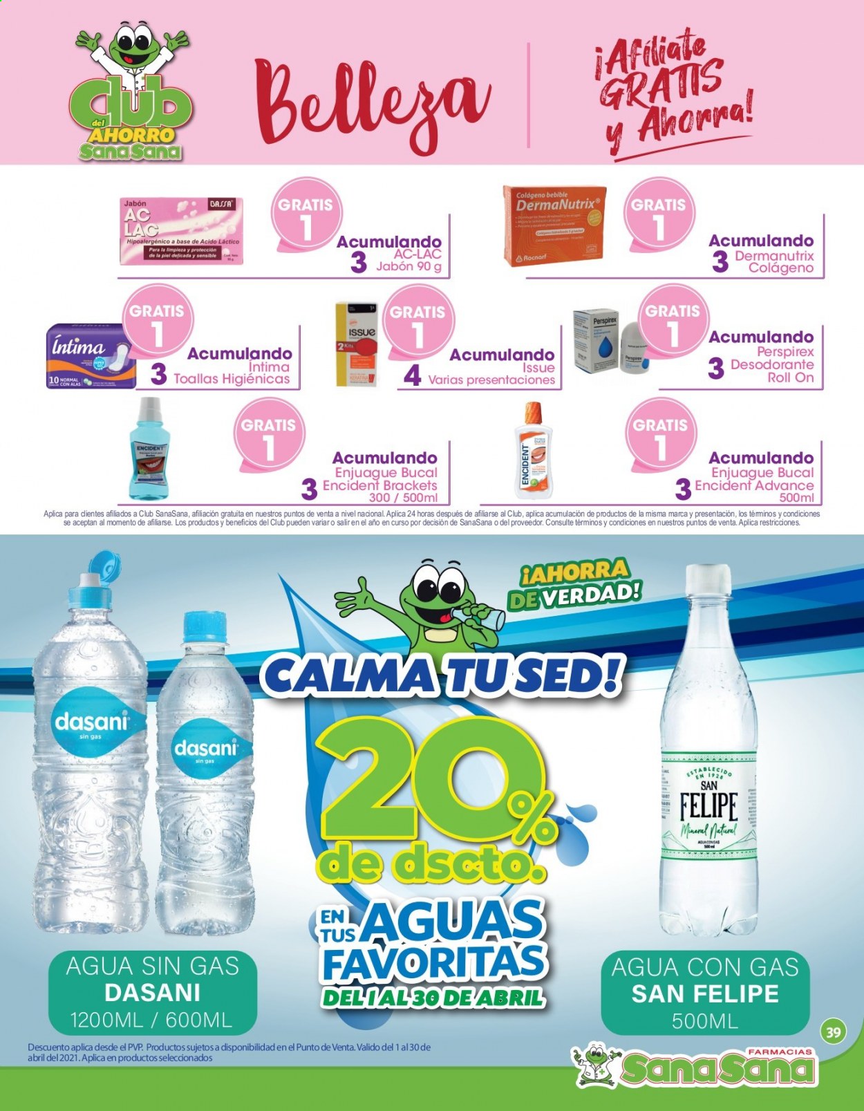 thumbnail - Folleto actual Farmacias SanaSana - 1.4.2021 - 30.4.2021 - Ventas - Colágeno. Página 39.