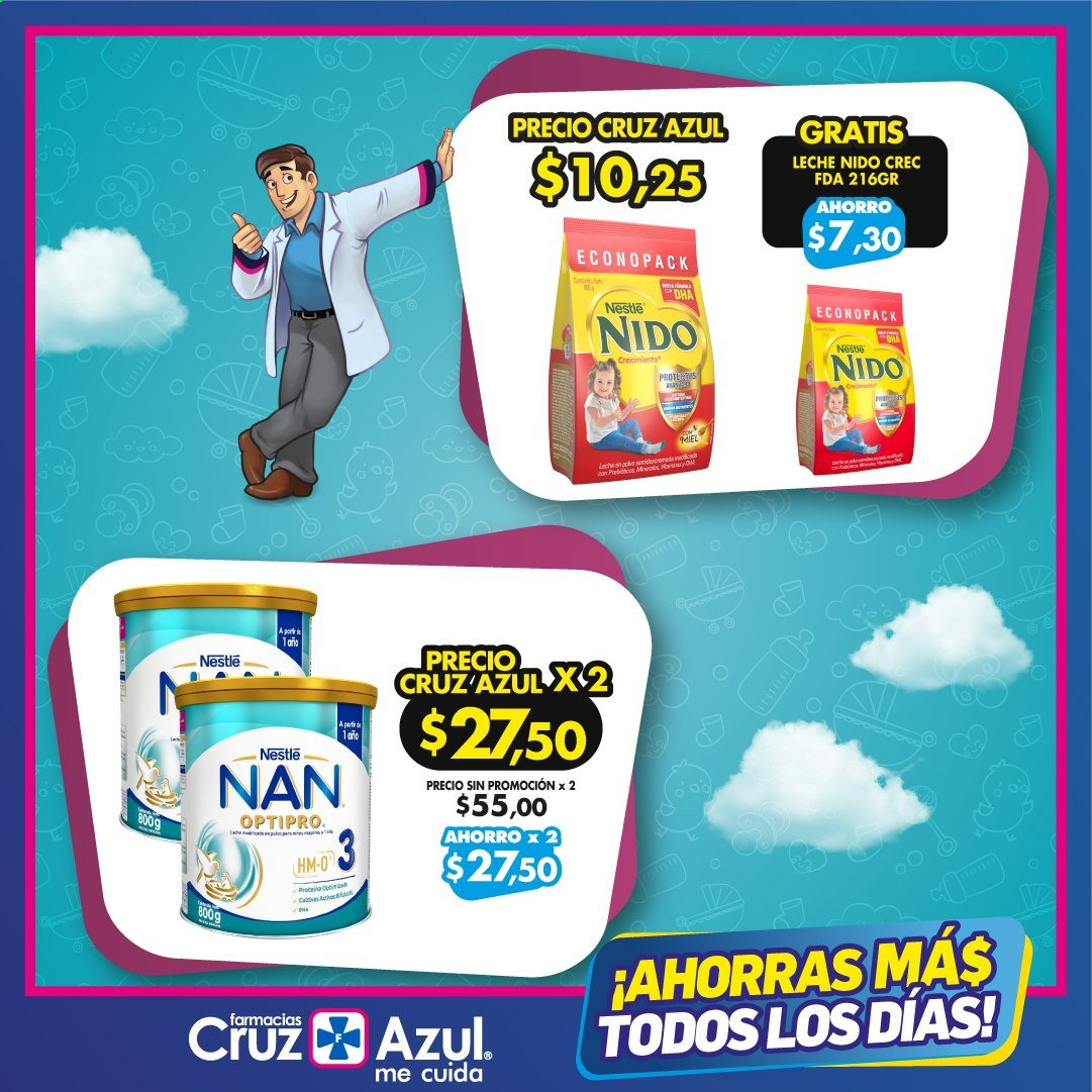 thumbnail - Folleto actual Farmacias Cruz Azul - Ventas - leche infantil, Nestlé, Leche NIDO, Nestlé NAN. Página 3.