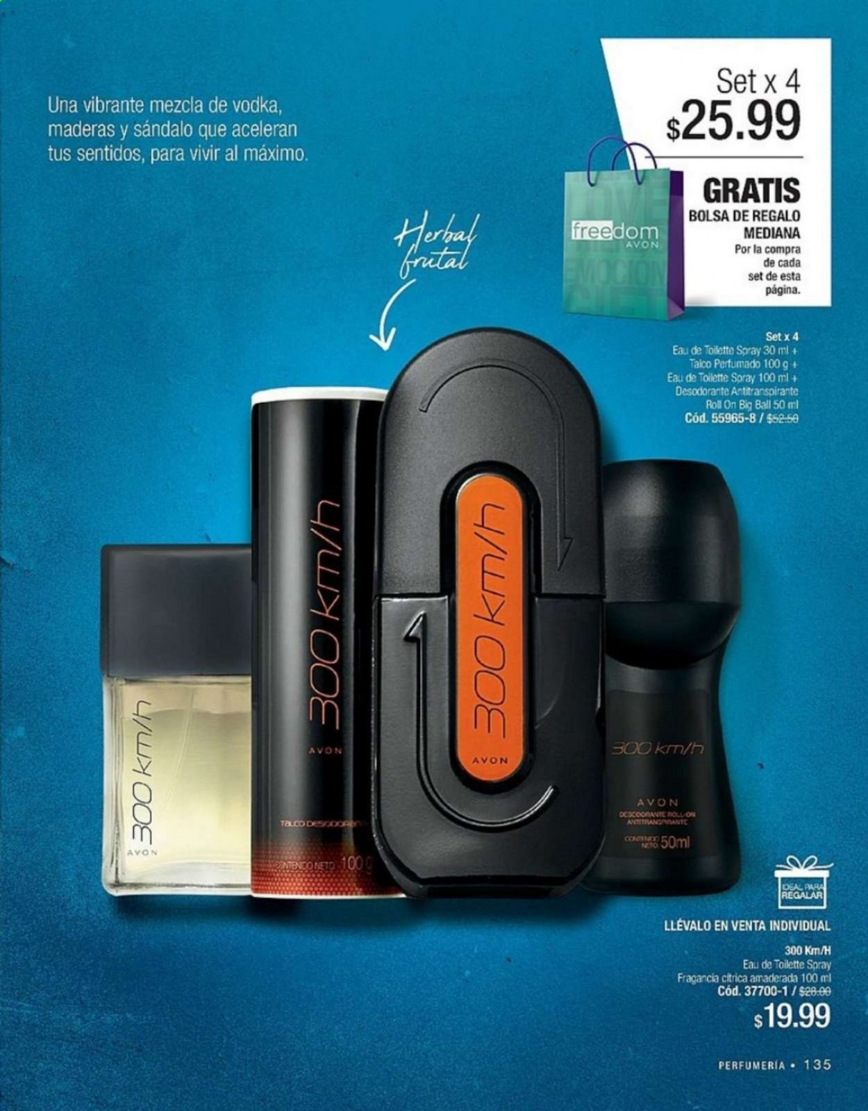thumbnail - Folleto actual Avon - Ventas - desodorante de bola, eau de toilette, desodorante, antitranspirante. Página 135.