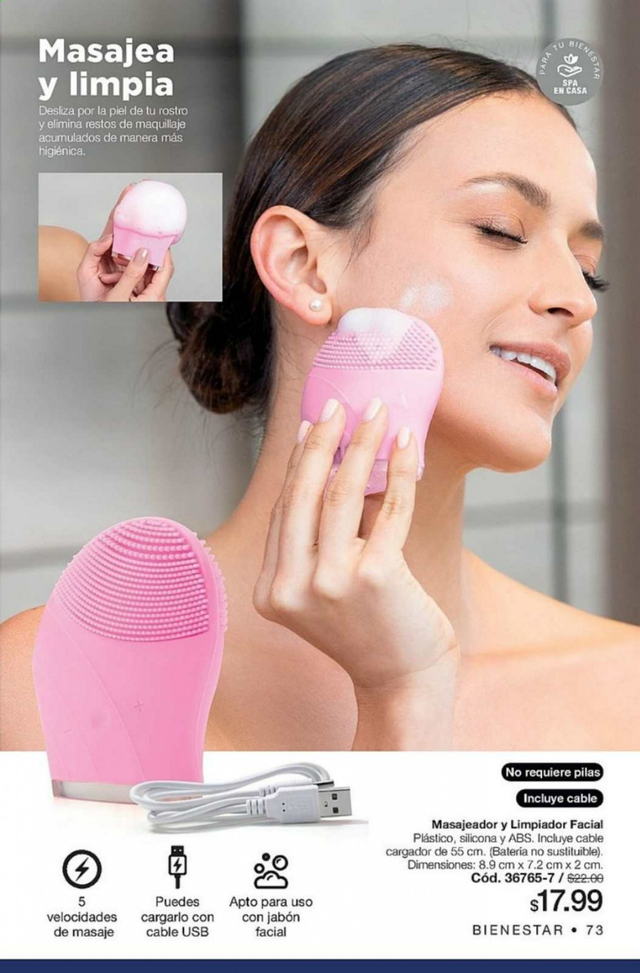 thumbnail - Folleto actual Avon - Ventas - jabón, limpiadora facial, masajeador. Página 73.