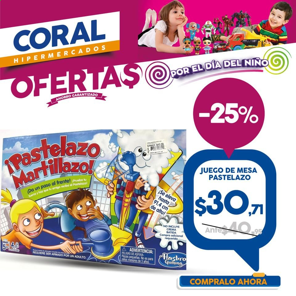 thumbnail - Folleto actual Coral Hipermercados - Ventas - crema, Hasbro, juego de mesa. Página 1.