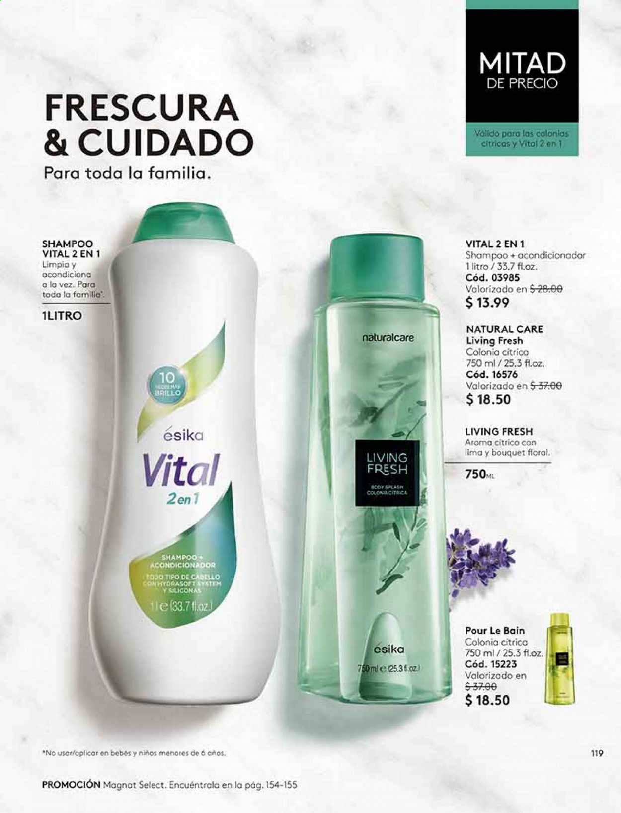 thumbnail - Folleto actual Ésika - Ventas - champú, acondicionador, shampoo y acondicionador. Página 123.
