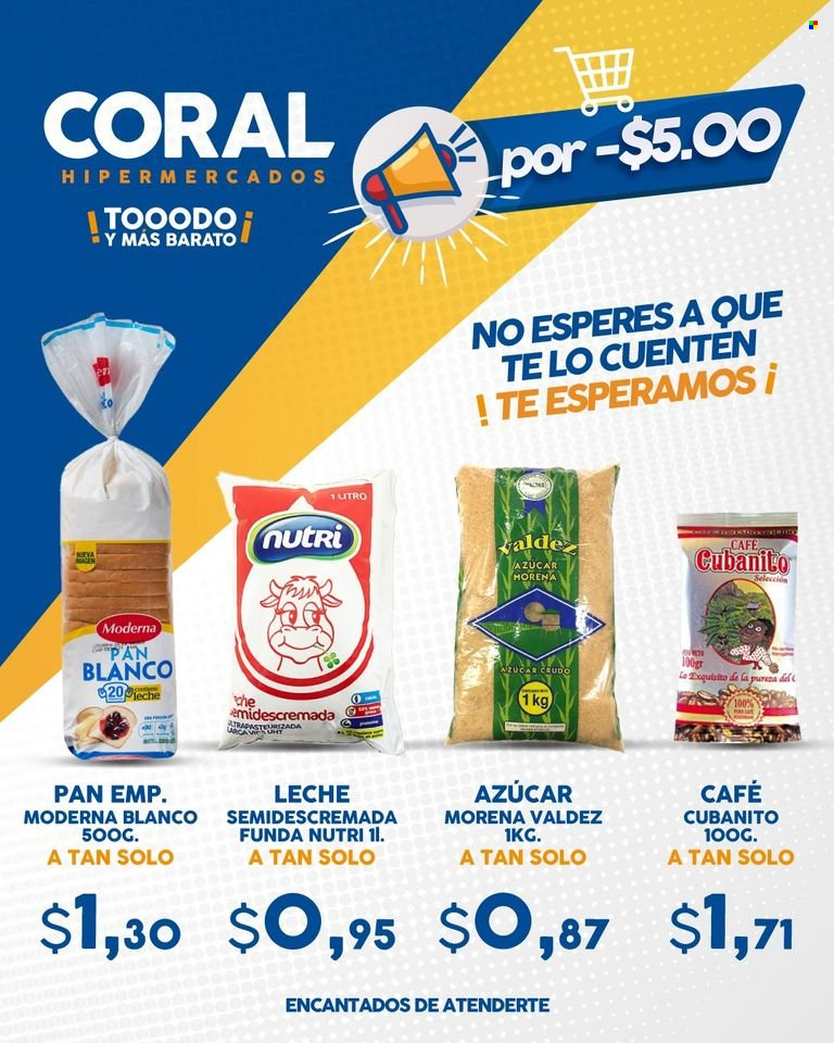 thumbnail - Folleto actual Coral Hipermercados - Ventas - pan, leche, azúcar, café. Página 1.