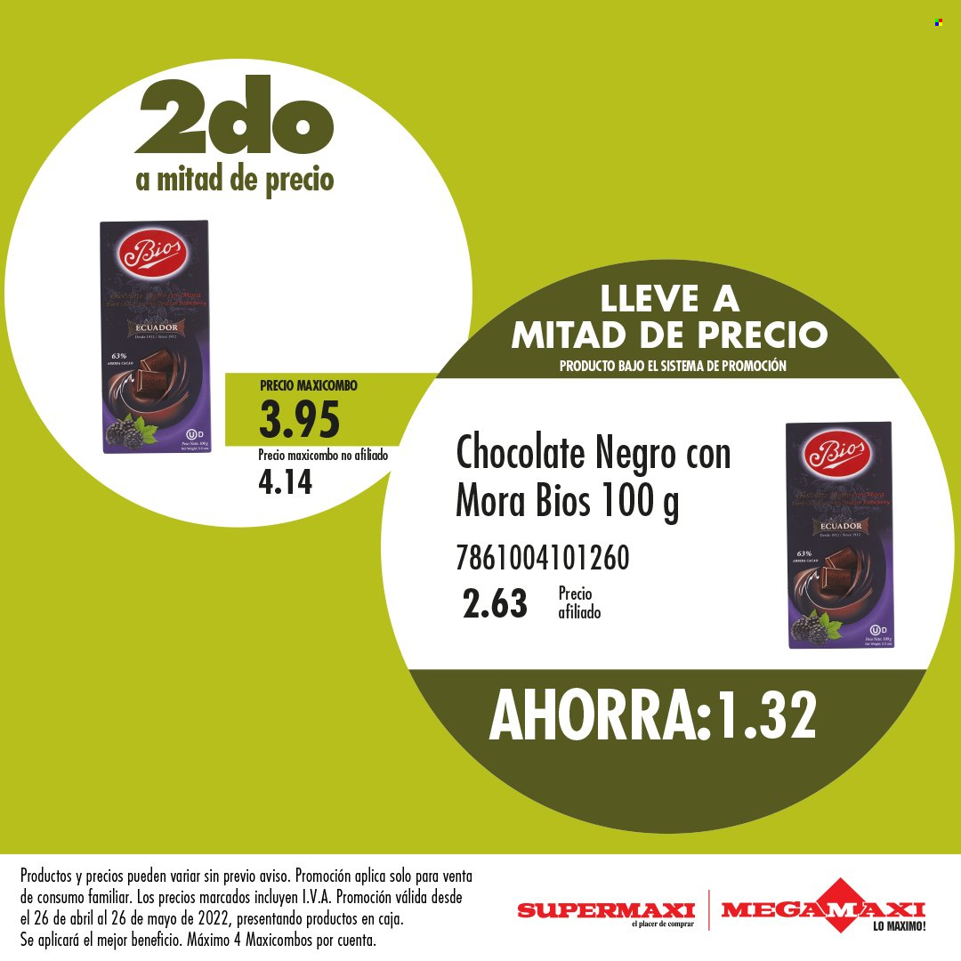 thumbnail - Folleto actual Supermaxi - 26.4.2022 - 26.5.2022 - Ventas - chocolate, chocolate negro. Página 31.