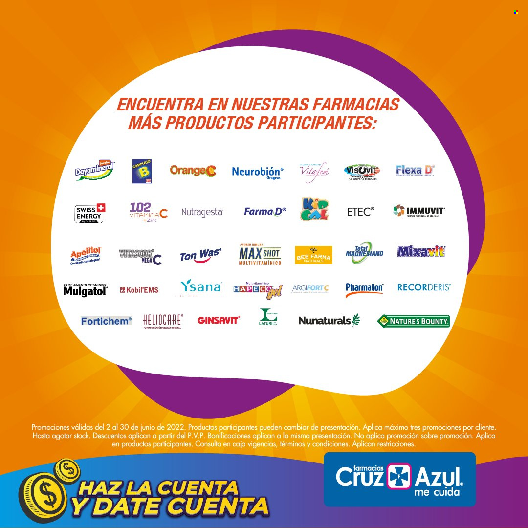 thumbnail - Folleto actual Farmacias Cruz Azul - 2.6.2022 - 30.6.2022 - Ventas - Pharmaton. Página 75.