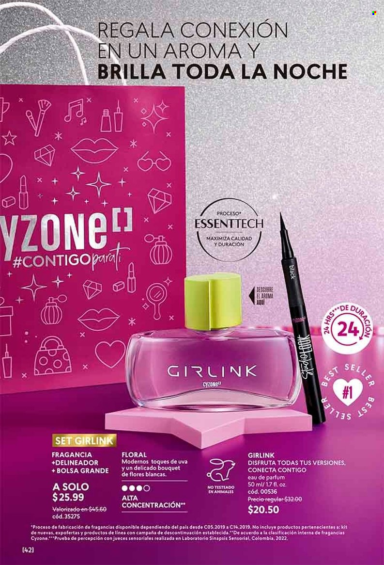 thumbnail - Folleto actual Cyzone - Ventas - delineador, perfume. Página 42.