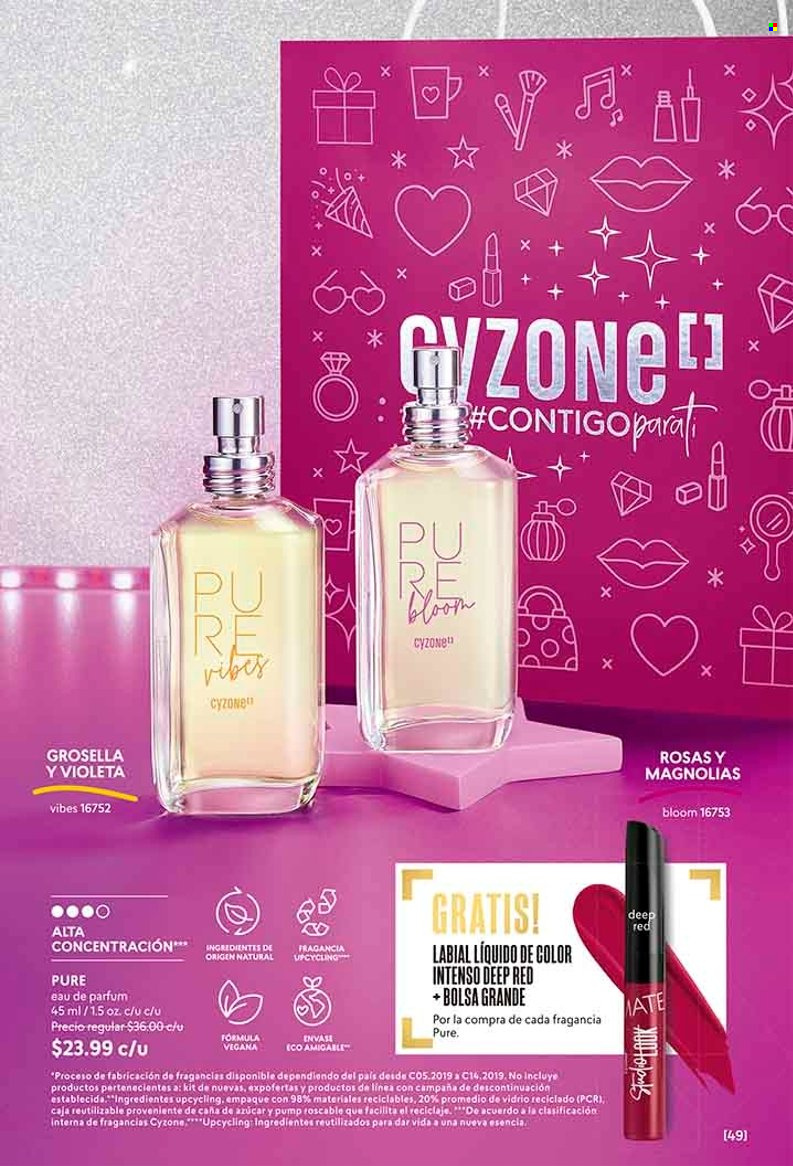thumbnail - Folleto actual Cyzone - Ventas - labial líquido, labial, perfume. Página 49.
