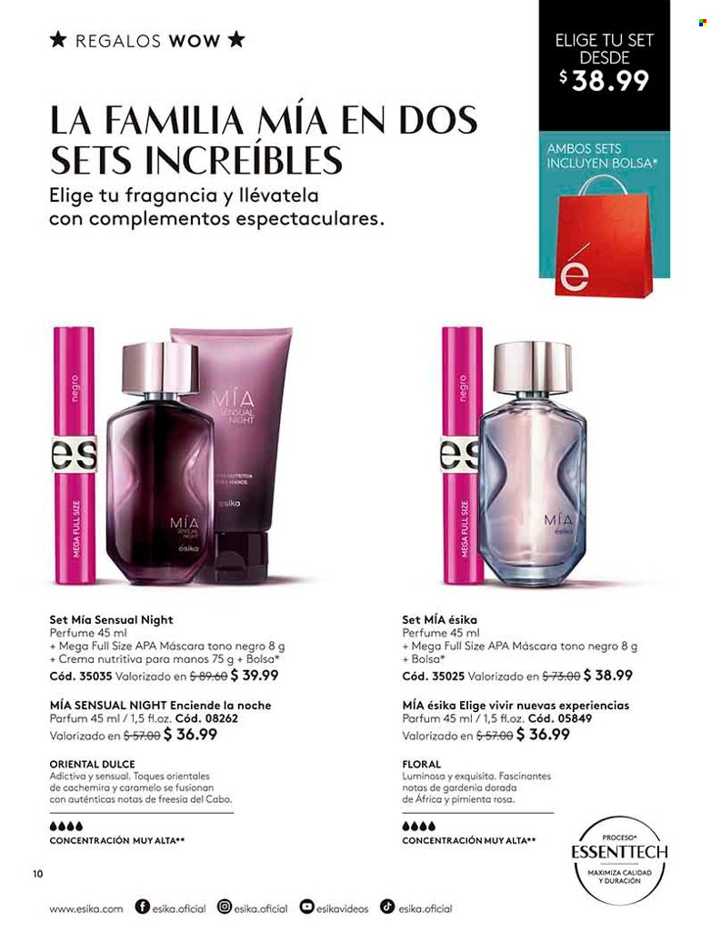 thumbnail - Folleto actual Ésika - Ventas - crema, máscara, perfume. Página 10.