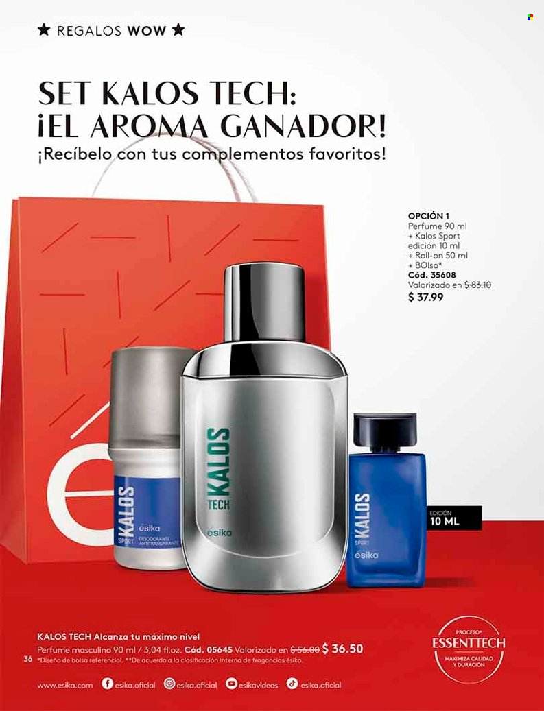 thumbnail - Folleto actual Ésika - Ventas - desodorante de bola, perfume, desodorante. Página 34.