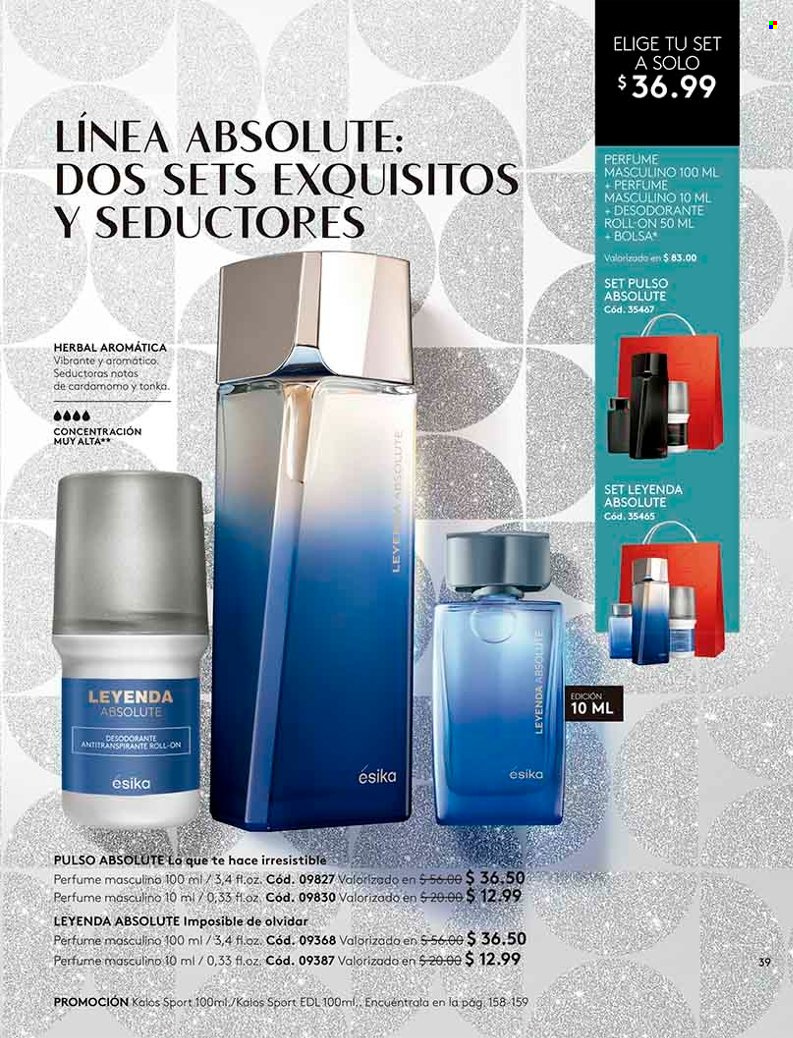 thumbnail - Folleto actual Ésika - Ventas - desodorante de bola, perfume, desodorante, antitranspirante. Página 37.