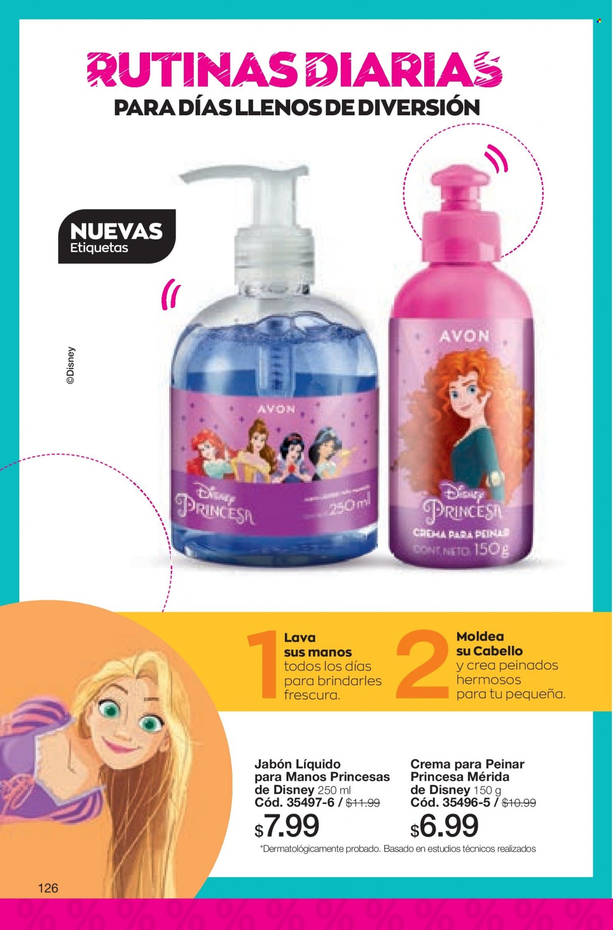 thumbnail - Folleto actual Avon - Ventas - jabón líquido, crema para peinar, Disney. Página 126.