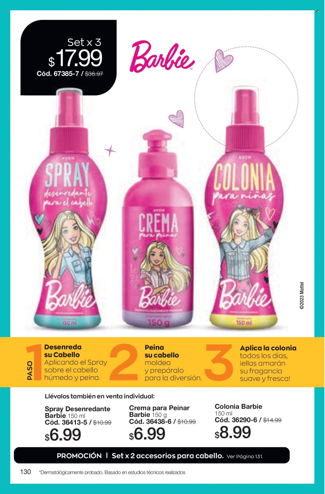 thumbnail - Folleto actual Avon - Ventas - crema para peinar, Barbie. Página 130.