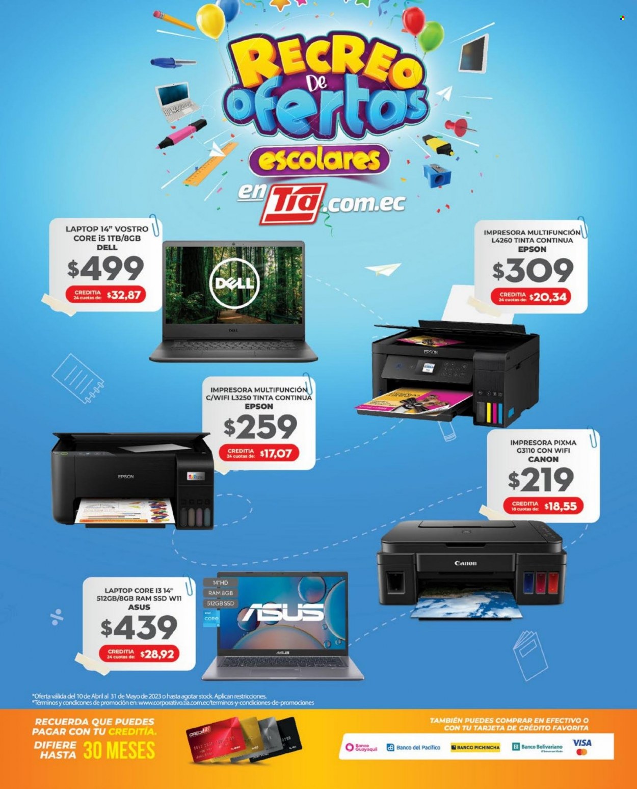 Folleto actual Tía - 20.3.2023 - 31.5.2023 - Ventas - Asus, Dell, Canon, Epson, impresora, impresora multifunción, Pixma. Página 13.