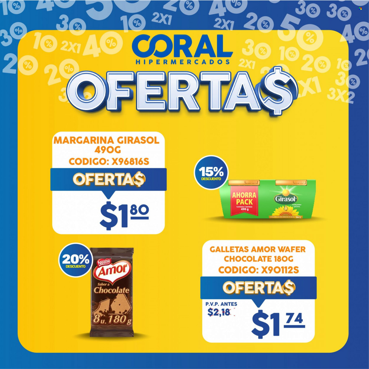Folleto actual Coral Hipermercados - Ventas - Nestlé, margarina, galletas, oblea, girasol. Página 13.