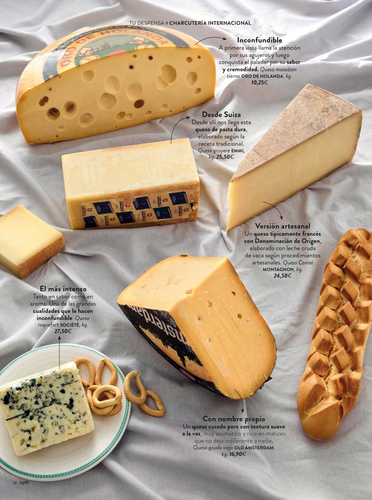 thumbnail - Folleto actual Hipercor - 14/01/21 - 27/01/21 - Ventas - queso, gouda, gruyère, maasdam, queso curado, roquefort. Página 36.
