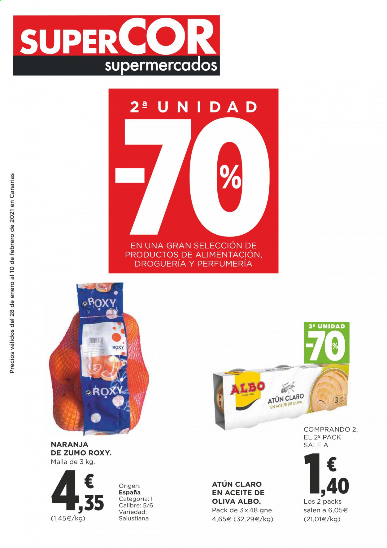 thumbnail - Folleto actual Supercor supermercados - 28/01/21 - 10/02/21 - Ventas - atún en lata. Página 1.