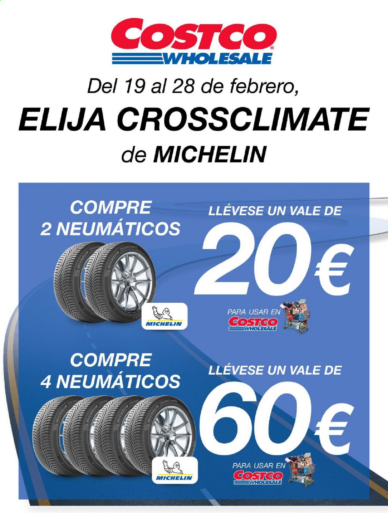 thumbnail - Folleto actual Costco - 19/02/21 - 28/02/21 - Ventas - Michelin, neumáticos. Página 1.