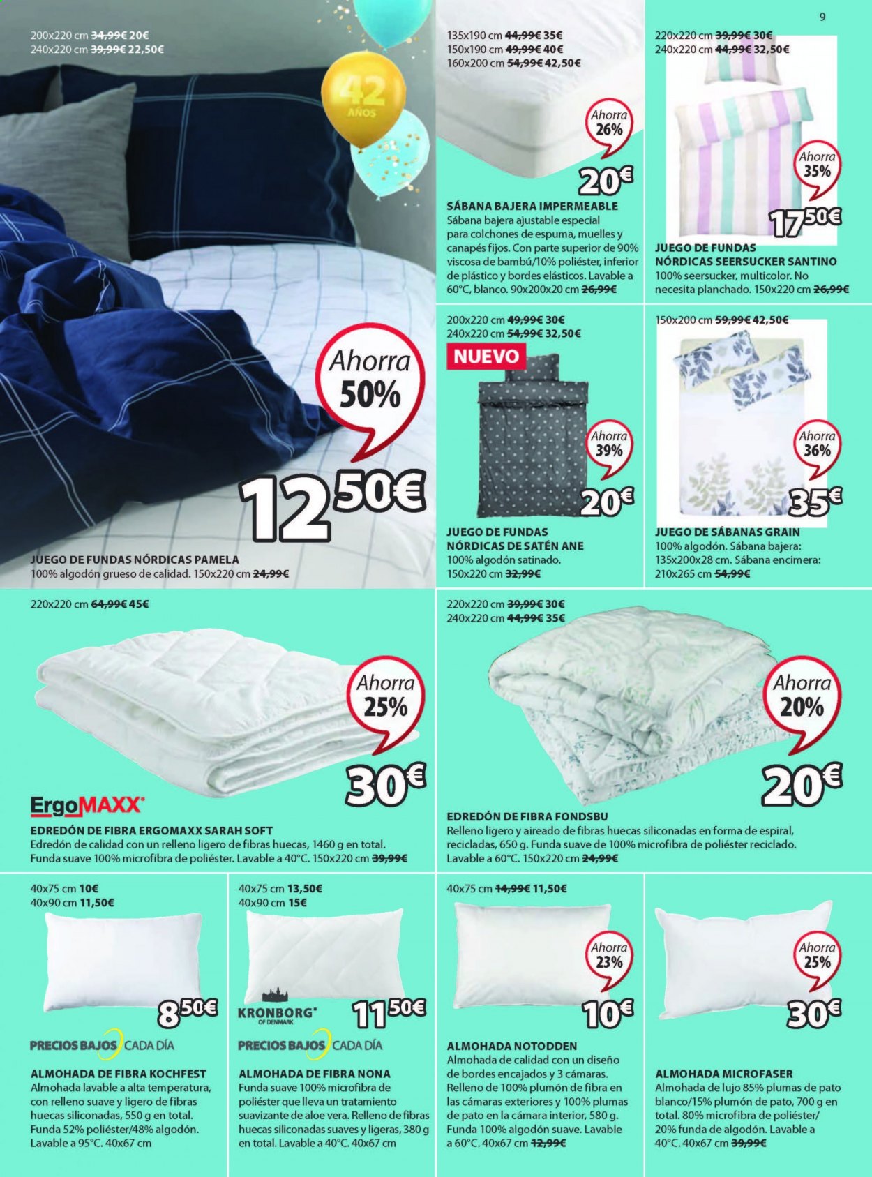 thumbnail - Folleto actual JYSK - 08/04/21 - 21/04/21 - Ventas - almohada, almohada de fibra, sábana, juego de sábanas, edredón. Página 9.
