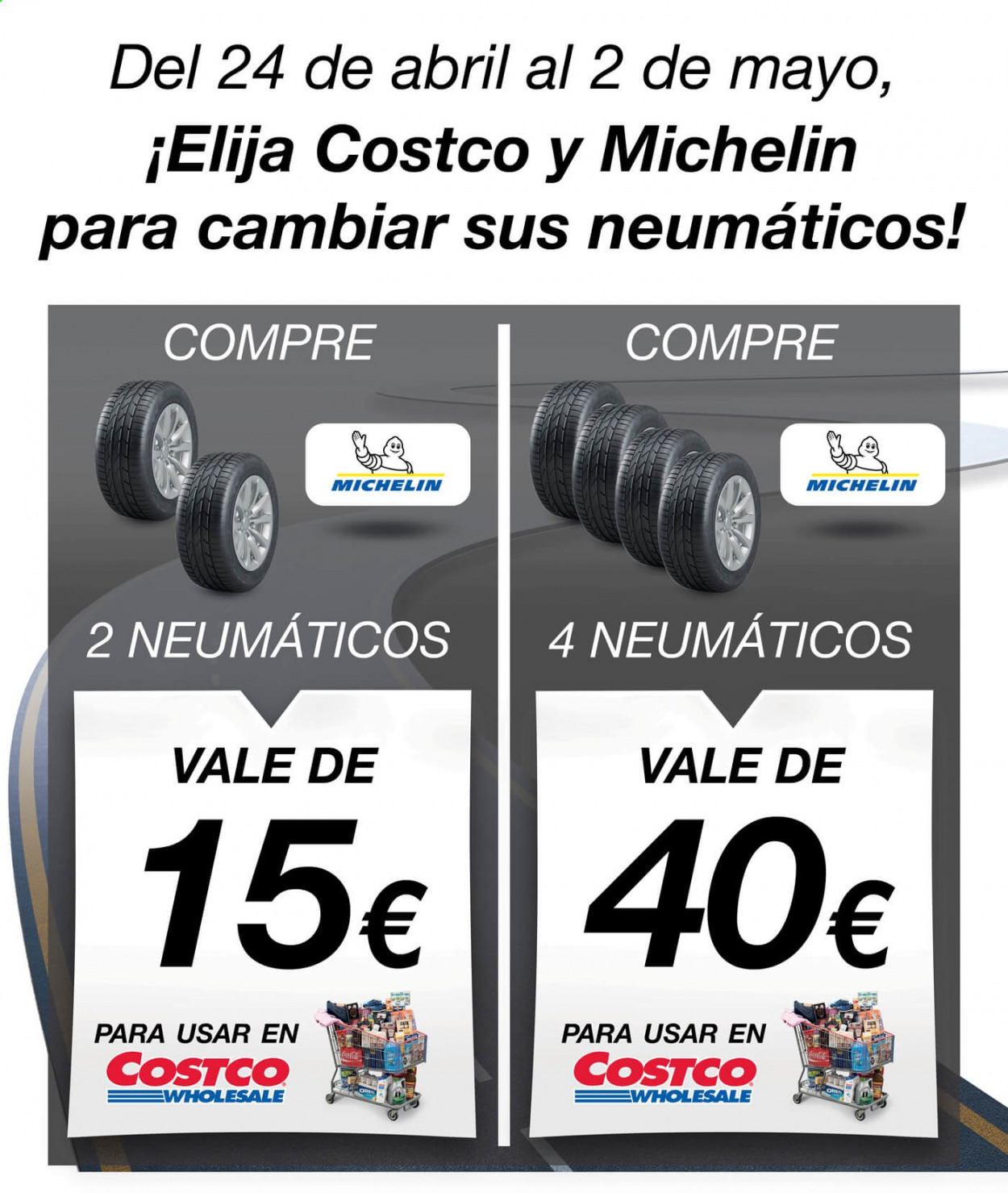 thumbnail - Folleto actual Costco - 24/04/21 - 02/05/21 - Ventas - Michelin, neumáticos. Página 1.