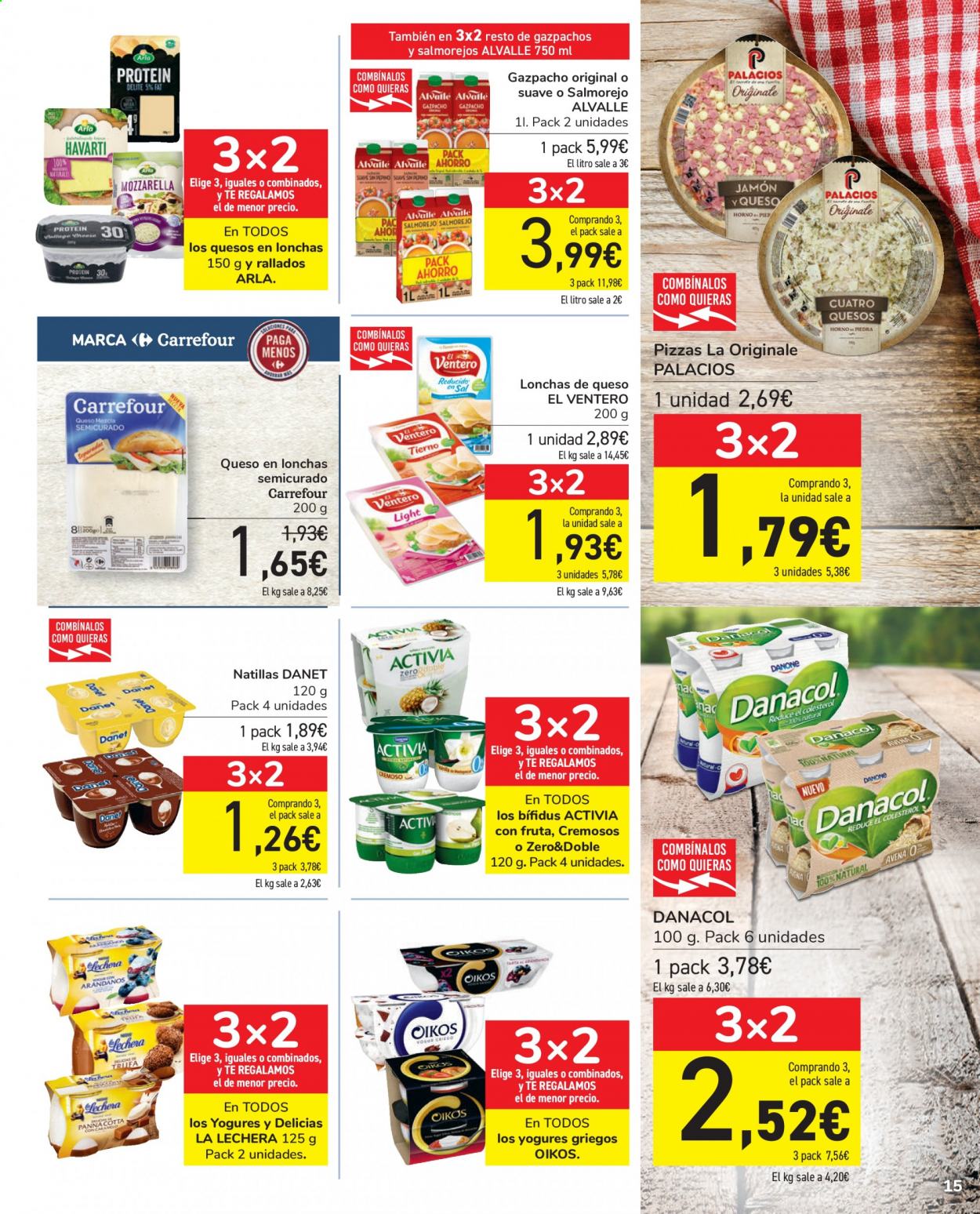 thumbnail - Folleto actual Carrefour - 27/04/21 - 10/05/21 - Ventas - queso, Arla, natillas, Danacol, La Lechera. Página 15.