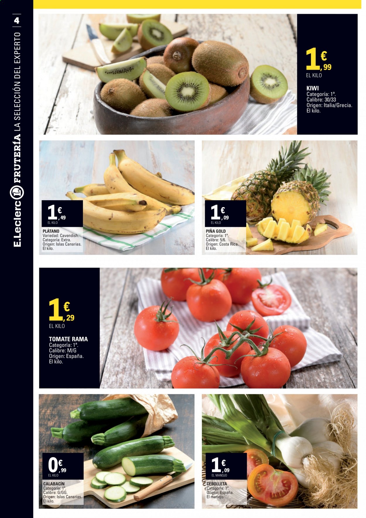 thumbnail - Folleto actual E.Leclerc - 05/05/21 - 16/05/21 - Ventas - piña, kiwi, plátano, tomate, calabacín. Página 4.